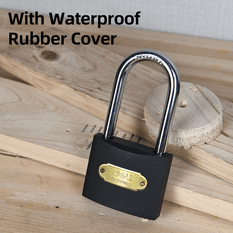 Замок навесной Deli EDLEDL508406, 60 мм, автомат, 3 ключа, защита от влаги