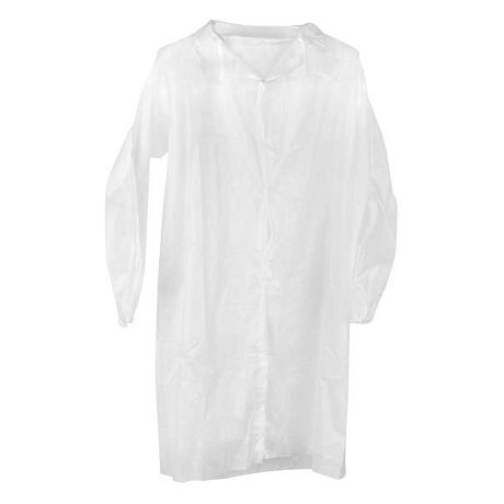 Халат одноразовый спанбонд на кнопках, 25 г/м2, размер 3ХL, 10 шт/упак, белый