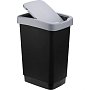 Урна для мусора IDEA, 25 л,  пластик, черный, серый