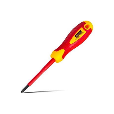 Отвертка диэлектрическая Deli YS EDL514080, PH1х80 мм, желтый, красный