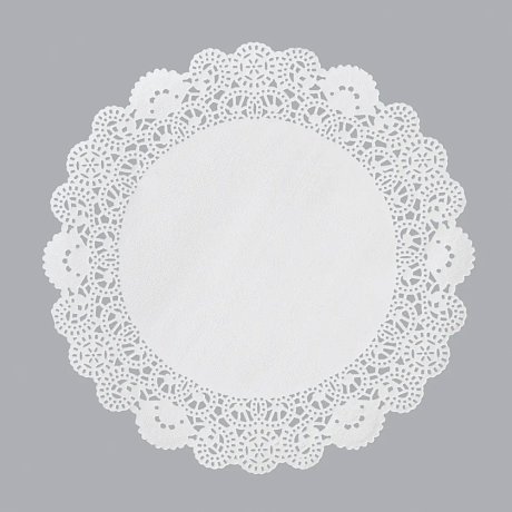 Салфетки бумажные ажурные AVIORA, d=18 см, белый, 250 шт