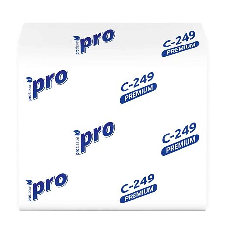 Бумага туалетная PROtissue листовая 250 листов, 2 слоя, Instant, 100% целлюлоза (C249)