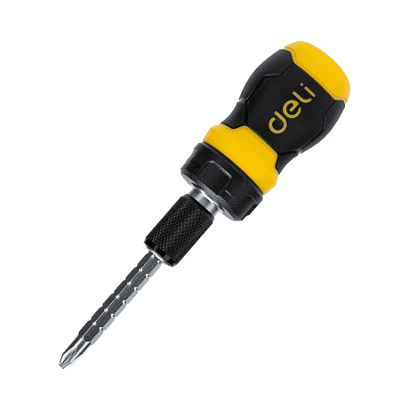 Двухсторонняя отвертка Deli YS EDL626010, с трещоткой, PH2+SL6