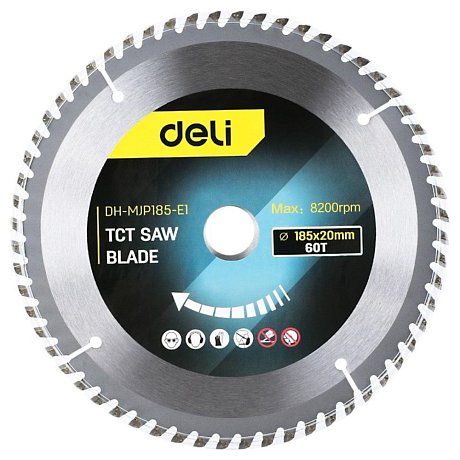 Диск пильный Deli YS EDH-MJP185-E1, 185x20 мм, 60Т