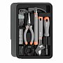 Набор ручного инструмента Deli HS H1001-ADE, 15 предметов, бокс, Soft Touch, оранжевый