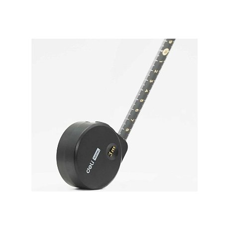 Рулетка Deli HS EHT8316, 3м х 16 мм, Soft Touch, черный