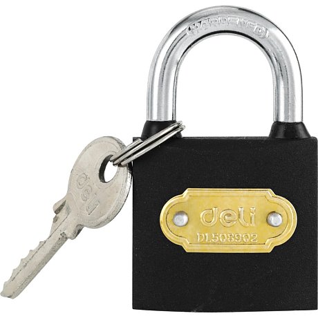 Замок навесной Deli YS EDL508902, 38 мм, автомат, 3 ключа, защита от влаги