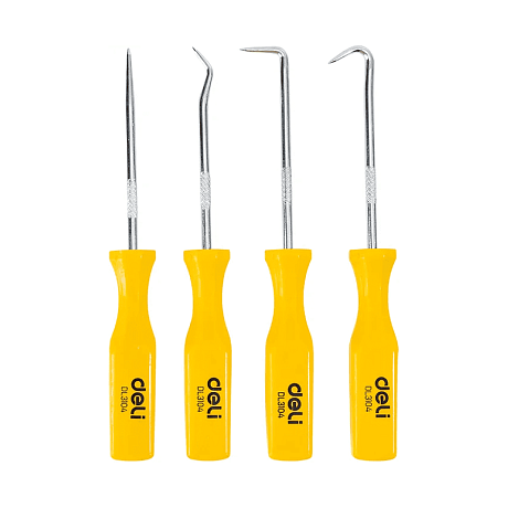Набор крючков для слесарных работ Deli YS EDL3104, 4 шт, пластиковая рукоятка