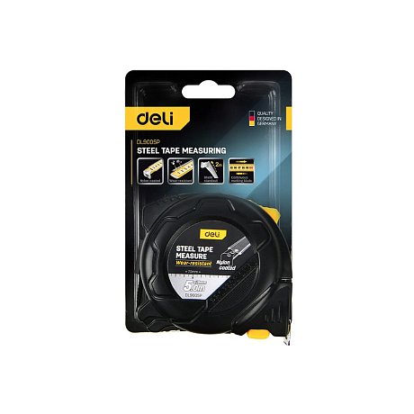 Рулетка Deli YS EDL9005P, 5 м х 19 мм, желтый, черный