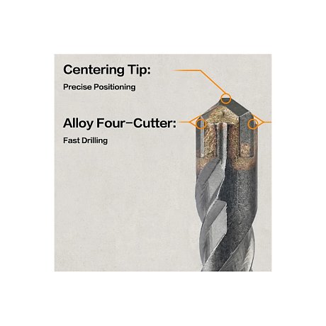 Бур по бетону Deli YS EDH-YCZ16012-E1, 12x160 мм, X-Tip, SDS-PLUS