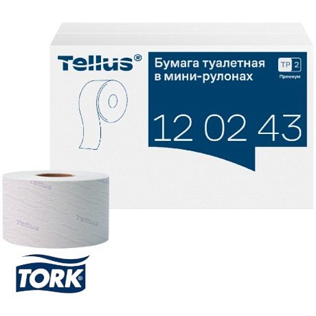 Бумага туалетная Tellus Премиум T2, в мини-рулонах, 170 м, 2 слоя (120243)