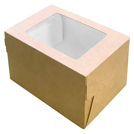 Контейнер бумажный для пирожных, 300 шт/упак, крафт