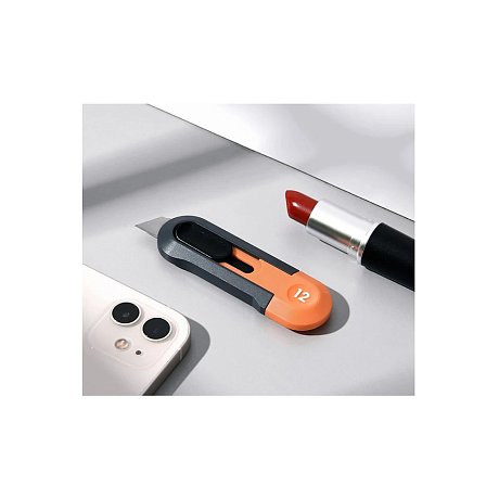 Нож строительный Deli HS HT4007C, 80x25 мм, Soft Touch, оранжевый
