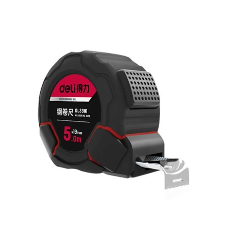 Рулетка "Deli DL3801", 5 м,19 мм, черный