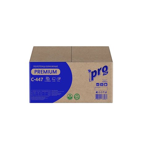Полотенца бумажные PROtissue W - сложение, 150 листов, 2 слоя, 100% целлюлоза (C447)