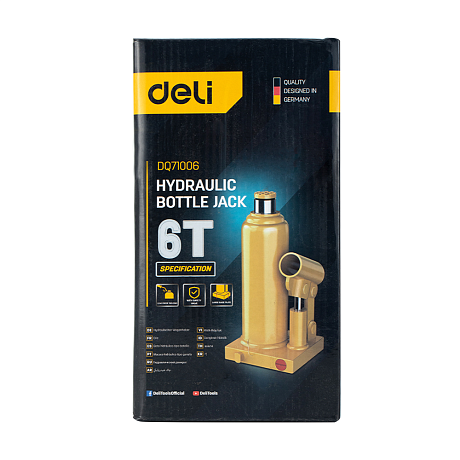 Домкрат бутылочный Deli YS EDQ71006, 6 т