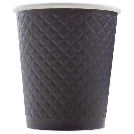 Стакан картонный Waffle 250 мл, 2сл., 25шт/упак, черный