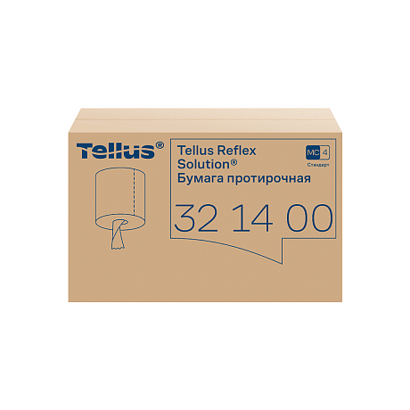 Протирочная бумага Tellus Reflex Стандарт, c центральной вытяжкой, 1 сл., 270 м, MC4 (321400)