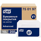 Покрытия бумажные индивидуальные TORK Advanced на унитаз V1 (750197)
