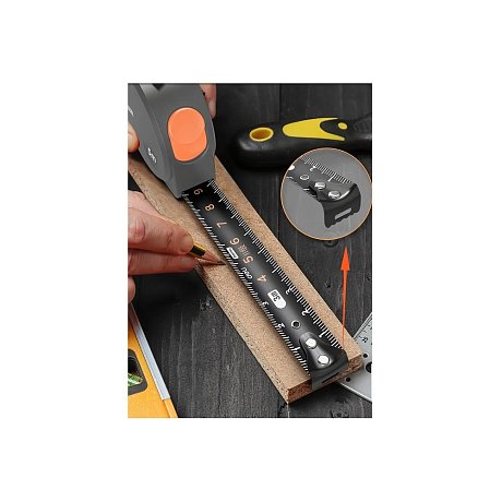 Рулетка Deli HS HT8519C, 5 м х 19 мм, Soft Touch, оранжевый