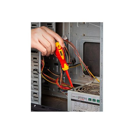 Отвертка диэлектрическая Deli YS EDL514080, PH1х80 мм, желтый, красный