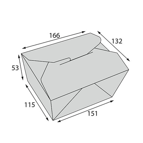 Контейнер бумажный 900 мл, 166/151х132/115х53, 60 шт/упак, крафт
