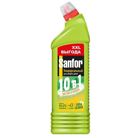 Средство чистящее для сантехники "Sanfor Универсал", 1.5 л, лимонная свежесть