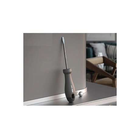Отвертка Deli HS EHT1106, SL6х150 мм, Soft Touch, черный