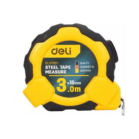 Рулетка Deli YS EDL3795, 3 м х 16 мм, желтый, черный
