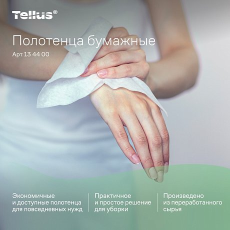 Полотенца бумажные Tellus Синглфолд Баланс, листовые, 1 слой, 250 листов, H3 (134400)
