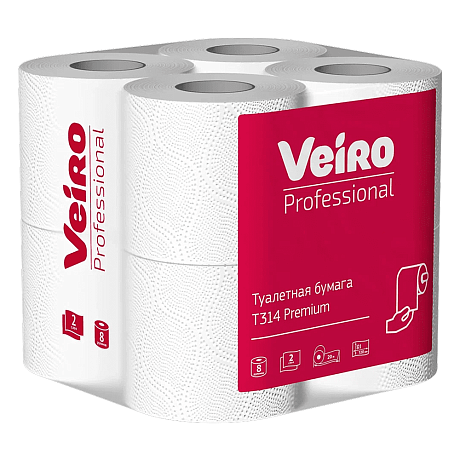Бумага туалетная Veiro Professional Premium, 6 рулонов, 2 слоя, 20 м (T314)