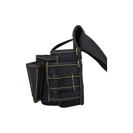 Сумка для инструментов поясная Deli YS EDL-P5, 250х140х210 мм, ткань Oxford, черный