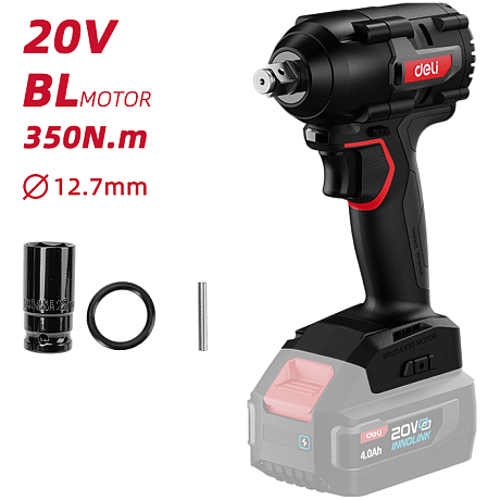 Аккумуляторный винтоверт Deli RS EDE-BS20-1, 20 В, 350 Нм, без АКБ и З/У, коробка