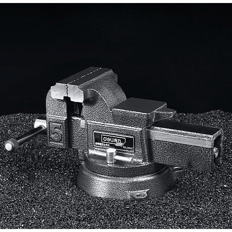 Тиски стальные Deli YS EDL2906Z, поворотные, с наковальней, 6