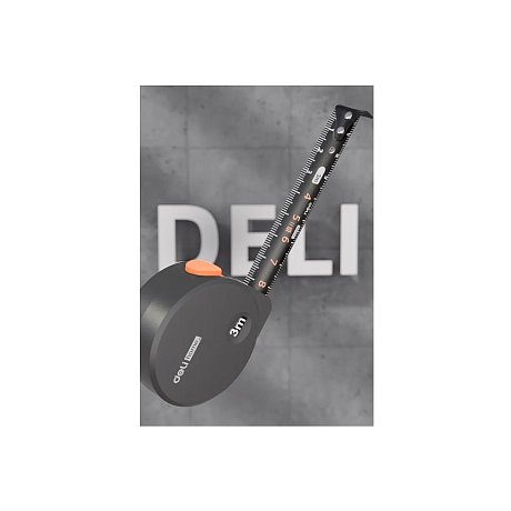 Рулетка Deli HS HT8316C, 3м х 16 мм, Soft Touch, оранжевый
