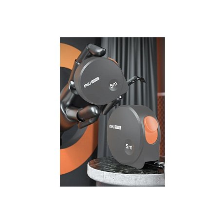 Рулетка Deli HS HT8519C, 5 м х 19 мм, Soft Touch, оранжевый
