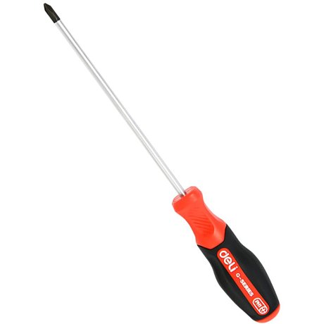 Отвертка Deli RS EDL3453 PH0x75 мм, черный, красный