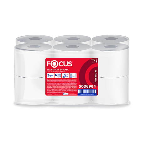 Бумага туалетная  Focus Premium, 170 м, 2 слоя, 100% целлюлоза