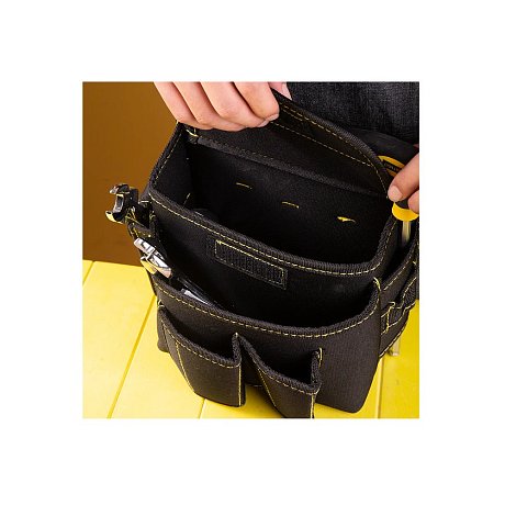 Сумка для инструментов поясная Deli YS EDL-P4, 220х140х200 мм, ткань Oxford, черный