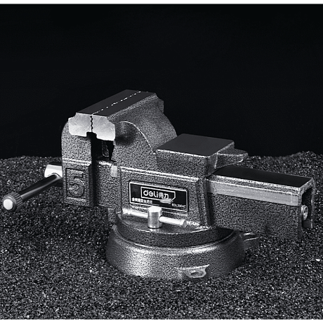 Тиски стальные Deli YS EDL2904Z, поворотные, с наковальней, 4