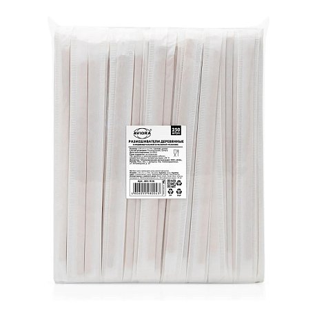 Размешиватель деревянный, 17,8 см, в индивидуальной упаковке, 250 шт/упак