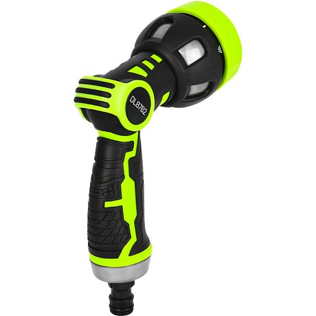 Пистолет-распылитель Deli GS EDL8762, 9 функций, быстросъем, фиксатор курка, черный, зеленый