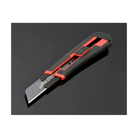 Нож строительный Deli RS EDL025G, 25 мм, универсальный, черный, красный
