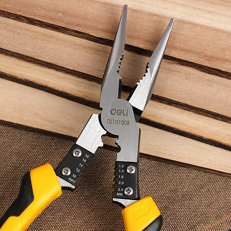Длинногубцы Deli YS EDL101008, многофункциональные, 220 мм, комбинированные