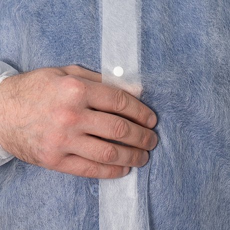 Халат одноразовый спанбонд на кнопках, 25 г/м2, размер 3ХL, 10 шт/упак, белый