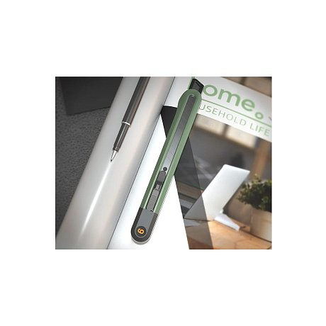 Нож строительный Deli HS EHT4009, 9 мм, Soft Touch, зеленый
