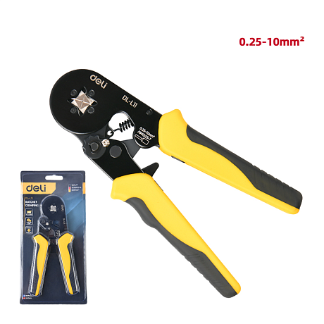 Пресс-клещи Deli YS EDL-L11, 0.25 - 10 мм², квадратная матрица