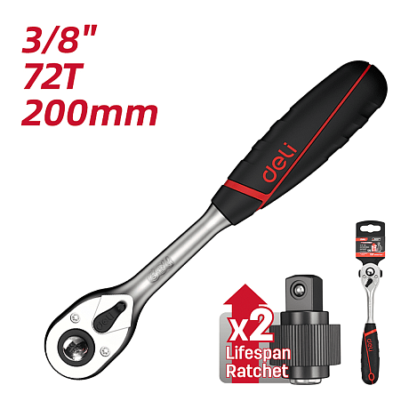 Ключ-трещотка Deli RS EDQ41802, 1/4