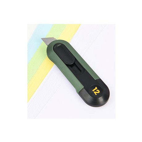 Нож строительный Deli HS HT4007C, 80x25 мм, Soft Touch, зеленый