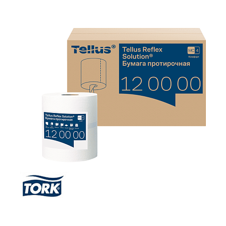 Протирочная бумага Tellus Reflex Комфорт, c центральной вытяжкой, 1 сл., 270 м, MС4 (120000)